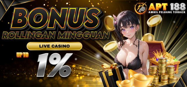 Bonus Rollingan Casino Mingguan 1% APT188